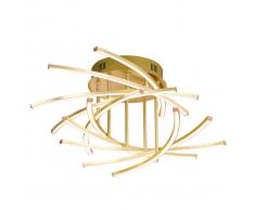 Fischer & Honsel Plafoniera LED Cross ottone opaco a 10 luci