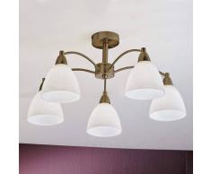 Orion Plafoniera Kinga a 5 luci in ottone antico