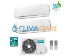 Hisense CLIMATIZZATORE CONDIZIONATORE HISENSE DUAL 9+12 MINI APPLE PIE DA 9000+12000 BTU 2AMW50U4RXA GAS R32 A++ NEW MODEL 2018