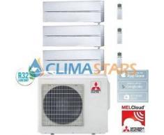 Mitsubishi CLIMATIZZATORE CONDIZIONATORE TRIAL 9+9+9 MITSUBISHI KIRIGAMINE STYLE R32 MSZ-LN MXZ-3F54VF 9000+9000+9000 BTU WIFI BIANCO