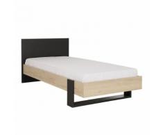 Letto singolo Duplex in castagno e nero