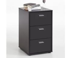 Comodino Tabit I 3 cassetti in nero opaco