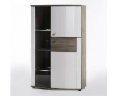 Vetrina Modena II in rovere Sanremo rustico e bianco lucido