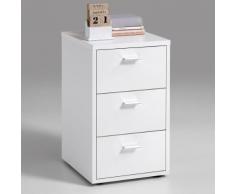 Comodino Tabit I 3 cassetti in bianco opaco