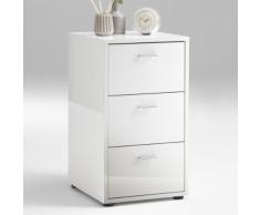 Comodino Tabit I 3 cassetti in bianco lucido