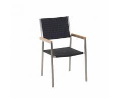 Sedia da giardino in acciaio e rattan marrone GROSSETO