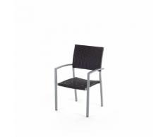 Sedia da giardino in alluminio grigio e rattan TORINO