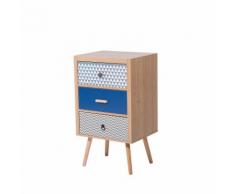 Comodino marrone, con tre cassetti - CLIFTON