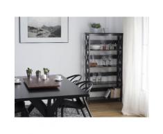 Scaffalatura 4 ripiani in laminato nero design vintage FOSTER