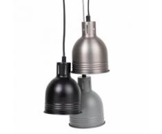 3 lampade a sospensione in metallo nero