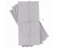 4 tovaglioli in cotone grigio e argentato