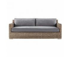 Divano in rattan Kubu color antracite 2 posti Kerguelen