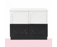 Credenza a 2 ante in legno massello di mango nera e bianca Chantal Thomass