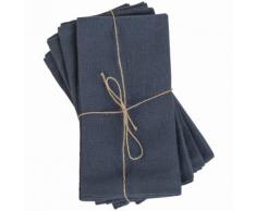 4 tovaglioli in cotone lavato blu, 40x40