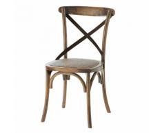 Sedia bistrot in rattan e rovere Tradition