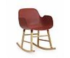 Normann Copenhagen a dondolo FORM ROCKING ARMCHAIR (Rosso - Polipropilene e rovere)
