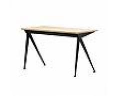 VITRA scrivania scrittoio COMPAS DIRECTION DESK (Nero scuro - Piano in rovere naturale massello oliato, base in acciaio verniciato)