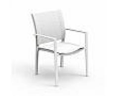 TALENTI set da 4 sedie con braccioli da esterni TOUCH (Bianco - Alluminio verniciato e tessuto Textilene)