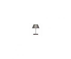ANTONANGELI lampada da tavolo RICAMI T1 (Paralume nero, struttura bronzo - Pizzo Valencienne, vetro, metallo verniciato)