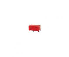 MAGIS cassettiera PLUS UNIT a 4 cassetti su 2 colonne (Rosso con ruote - ABS lucido)