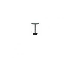GUBI tavolo rotondo con struttura nero TS COLUMN BAR TABLE Ø 80 x H 105 cm (Verde Guatemala - Marmo e metallo)