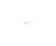 TALENTI tavolo allungabile 220/330 cm da esterni TOUCH (Bianco - Alluminio verniciato e vetro temperato serigrafato)