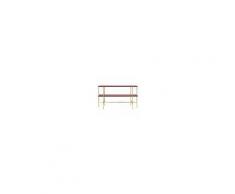 GUBI tavolino con struttura ottone TS CONSOLE 120 x 30 x H 72 cm (Rusty red - Vetro e metallo)