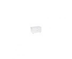 KRIPTONITE contenitore cassettiera su ruote a 2 cassetti L 75,5 cm (Bianco opaco - Alluminio e legno)