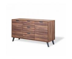 Mobile Madia 2 Ante 3 Cassetti In Legno Noce Rosy Visson...