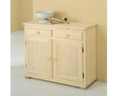 Mobile Credenza 2 Ante 2 Cassetti In Legno Abete Grezzo 107x39x85c...
