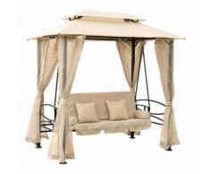 Dondolo Da Giardino In Acciaio Con Gazebo E Zanzariera 235x155xh22...