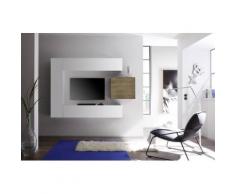 Parete Attrezzata Mobili Salotto 3 Mobili Sospesi 169x196x31cm Tft...