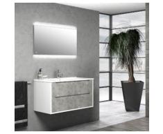 Mobile Bagno Sospeso 90 Cm Lavabo Specchio E Lampada A Led Tft Bel...