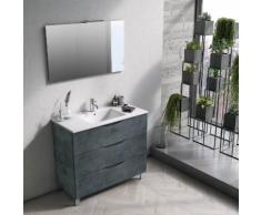 Mobile Bagno Sospeso 100 Cm Lavabo Specchio E Lampada A Led Tft Ma...