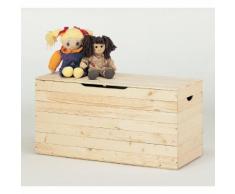 Cassapanca Baule In Legno Abete Grezzo 100x40x50cm Fumer Jolly...