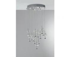 Plafoniera Fiori In Cristallo K9 Metallo Led 39 Watt Gu10 Luce Nat...