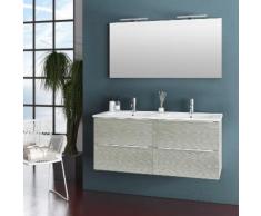 Mobile Da Bagno Sospeso Con Doppio Lavabo E Doppia Lampada A Led T...