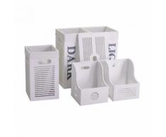 Set Cesta E 2 Portatutto In Vimini 56x30h56cm Adami Rachele Bianco...