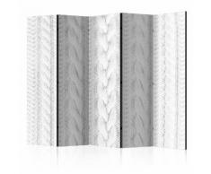 Paravento 5 Pannelli - White Knit Ii 225x172cm Erroi...