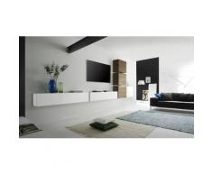 Parete Attrezzata Mobili Salotto 6 Mobili Sospesi 159x401x31cm Tft...