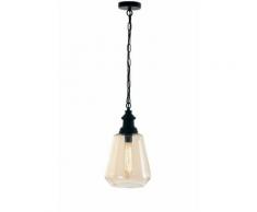 Sospensione Paralume Vetro Invecchiato Struttura Metallo Lampadari...