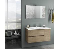 Mobile Da Bagno Sospeso Con Lavabo Specchio E Lampada A Led Tft Fe...