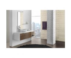Mobile Bagno Sospeso 135 Cm Lavabo Specchio Lampada A Led E Mensol...