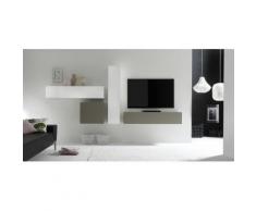 Parete Attrezzata Mobili Salotto 4 Mobili Sospesi 169x327x31cm Tft...
