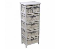 Cassettiera In Legno 6 Cassetti 38x28h100cm Adami Hilary Bianca...