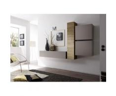 Parete Attrezzata Mobili Salotto 4 Mobili Sospesi 169x244x31cm Tft...