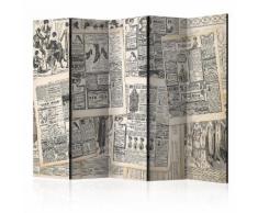 Paravento 5 Pannelli - Vintage Newspapers Ii 225x172cm Erroi...