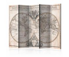 Paravento 5 Pannelli - Mappe-monde Geo-hydrographique 225x172cm Er...