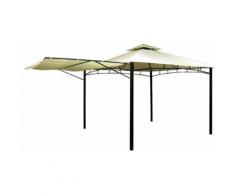 Gazebo Da Giardino 3.3x3.3m Struttura In Metallo Telo Naturale Ber...