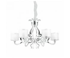 Lampadario Moderno Acciaio Acrilico Paralume Tessuto Profilo Led 3...
